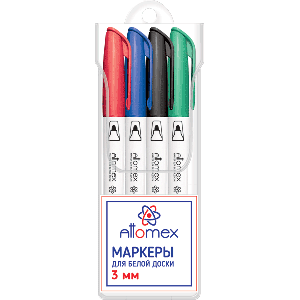Набор маркеров для белой доски "Attomex" (4 цвета)