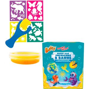 Мыльная краска детская с роликом и трафаретом цвет ЖЕЛТЫЙ