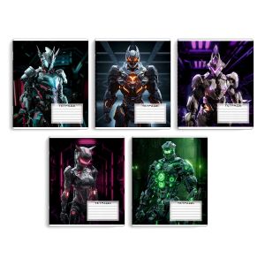 Тетрадь школьная ученическая, 12 л, клетка, РОБОТЫ 