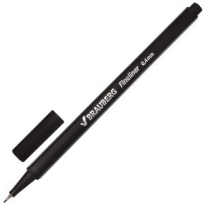 Ручка капиллярная (линер) Aero, черная, трехгранная, 142252