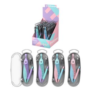 Готовальня ErichKrause Pastel, (пластиковый циркуль и сменные грифели), пенал, ассорти