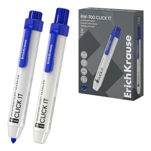 Маркер для досок автоматический ErichKrause RW-700 Click it, цвет чернил синий 