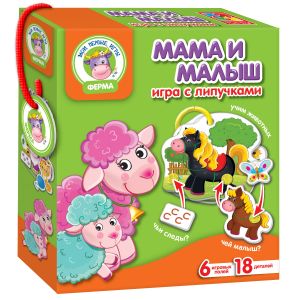 Настольная игра с липучками "Ферма" - Мама и малыш