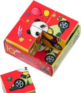 Умные кубики в поддончике. 4 штуки. Кто на чем мчится?