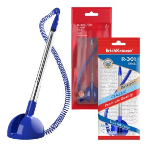 Ручка шариковая ErichKrause R-301 Desk Stick Classic 1.0, цвет чернил синий