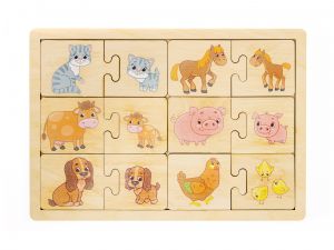 Игра развивающая деревянная "Мама и малыш" (парные пазлы) 00738