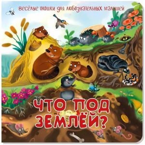 Книжка с двойными окошками ЧТО ПОД ЗЕМЛЕЙ?