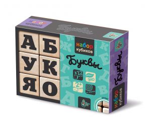 Кубики деревянные "Буквы" 12 шт.