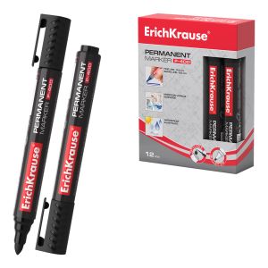 Перманентный маркер ErichKrause P-400, цвет чернил черный 