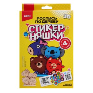 Фно-001 Роспись по дереву.3D-раскраска Стикерняшки "Друзья-милашки"