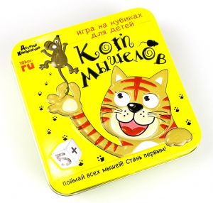 Игра настольная "Кот мышелов" (жестяная коробочка) 03555
