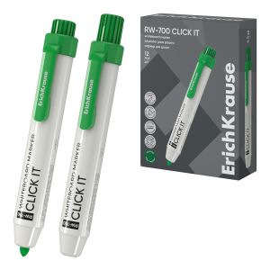 Маркер для досок автоматический ErichKrause RW-700 Click it, цвет чернил зеленый 