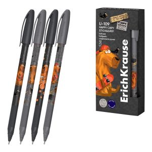 Ручка шариковая ErichKrause U-109 Stick&Grip Happy Capy 1.0, Ultra Glide Technology, цвет чернил син