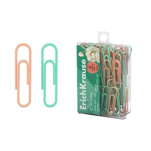 Скрепки металлические с виниловым покрытием ErichKrause Pastel Bloom, 28мм, ассорти 