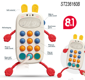 Детский телефон Зайка с лапками 8 в 1 RABBIT PHONE