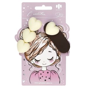 Набор заколок для волос «клик-клак», «зажим», софт-тач, арт. 71754 СЕРДЕЧКИ 2шт