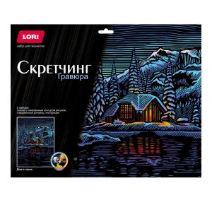 Скретчинг 30*40 см "Дом в горах"