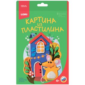 Пз/Пл-012 Картина из пластилина "Мышка у домика"
