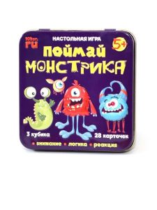 Игра настольная "Поймай монстрика" (жестяная коробочка) 03527