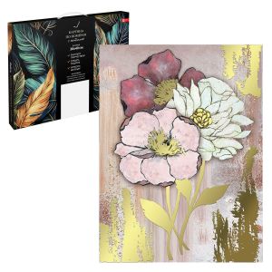 Картина по номерам с поталью ЦВЕТЫ, 30х40 см