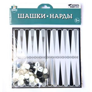 Игра настольная "Шашки-Нарды" европодвес 04025
