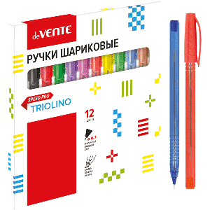 Набор ручек шариковых "deVENTE. Triolino Translucent" 12 цветов