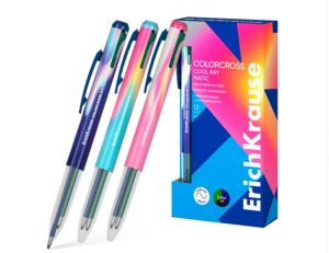 Ручка шариковая автоматическая 3в1 ErichKrause Colorcross Matic Cool Ray 0.7, цвет чернил ассорти 