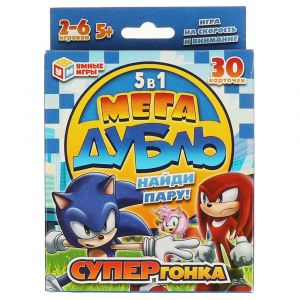 Супергонка. НАЙДИ ПАРУ! Мега дубль 5 в 1. 30 карточек