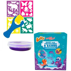 Мыльная краска детская с роликом и трафаретом цвет ФИОЛЕТОВЫЙ