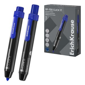 Перманентный маркер автоматический ErichKrause RP-700 Click it, цвет чернил синий 
