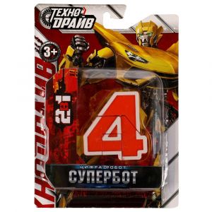 Робот супербот, трансформирующийся в цифру 4