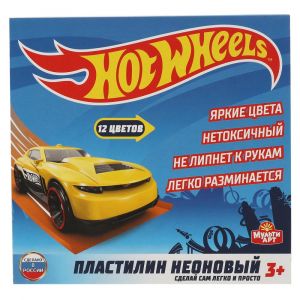 Hot wheels пластилин неон ХОТ ВИЛС 12 цв (180 г) 