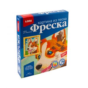 Фреска. Картина из песка "Корги"