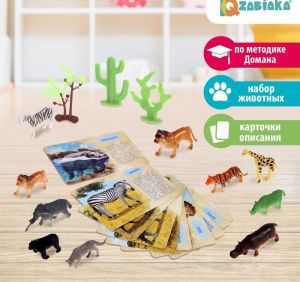 Обучающий набор с карточками "Дикие животные разных стран", 2519485