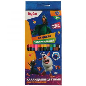 Цветные карандаши БУБА двусторонние, 24цв (12 шт.) 