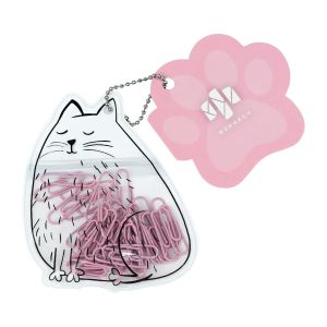 Скрепки канцелярские БЕЛЫЙ КОТИК 40 шт. в наборе