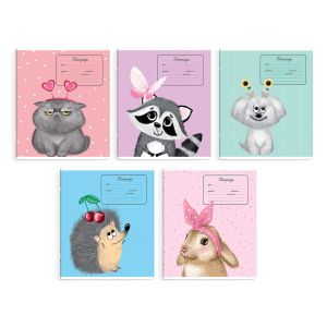 Тетрадь школьная ученическая, 12 л, косая линия, ОЧАРОВАШКИ 