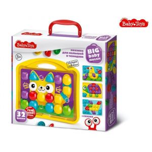 Мозаика для малышей в чемодане "Котик" d45/32 эл Baby Toys арт.04105