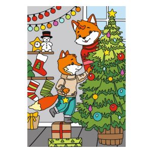 Ркн-126 Картина по номерам для малышей Зимняя серия "Рыжее счастье"