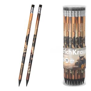 Чернографитный карандаш пластиковый ErichKrause Road Beast, трехгранный, с ластиком, НВ 