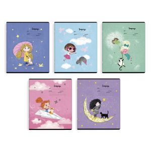 Тетрадь школьная 12 л, клетка, МЕЧТАТЕЛЬНИЦЫ