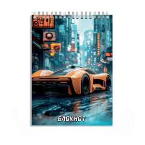Блокнот, А6, 96 л ЖЁЛТЫЙ БОЛИД клетка