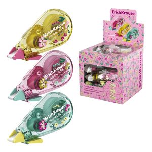 Корректирующая лента ErichKrause Floral Soul с печатью на корпусе, 5мм х 6м, ассорти 