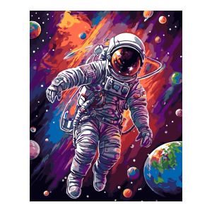Рх-157 Картина по номерам холст на подрамнике 40*50 см "Космонавт"