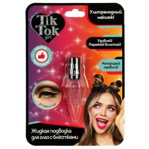 Подводка для глаз с блёстками, цвет: розовый TIK TOK GIRL 