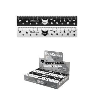 Линейка пластиковая ErichKrause Meow, 15см, ассорти