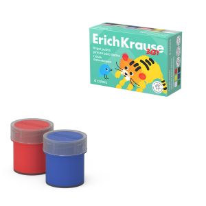 Гуашь пальчиковая ErichKrause Baby с Алоэ Вера, 6 цветов по 20 мл 