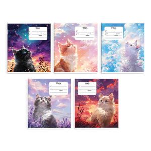 Тетрадь школьная ученическая, 24 л, клетка, МЕЧТЫ КОТА 