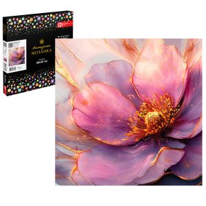 Алмазная мозаика с частичной выкладкой РОЗОВЫЙ МАК 30*30 см