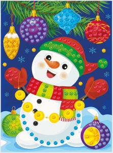 Набор для творчества. Рисунок из страз "Снеговик" (с елочными игрушками) 04251
